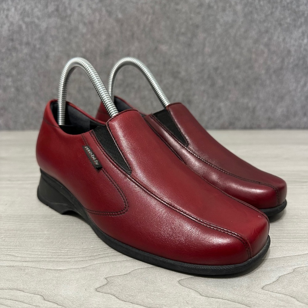 Mephisto Mobils Slip On Loafers Womens 7‎ Red Leather Air-Relax Shoes France